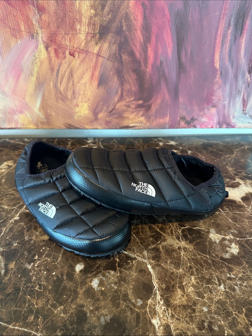 The North Face Women's Quilted Black Slip-On Slippers